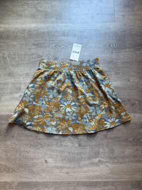 (NWT) Pact Brushstroke Floral Saylor Mini Skirt Size S Organic Cotton